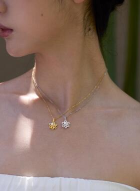 原创设计猫猫爪银18K金珍珠项链