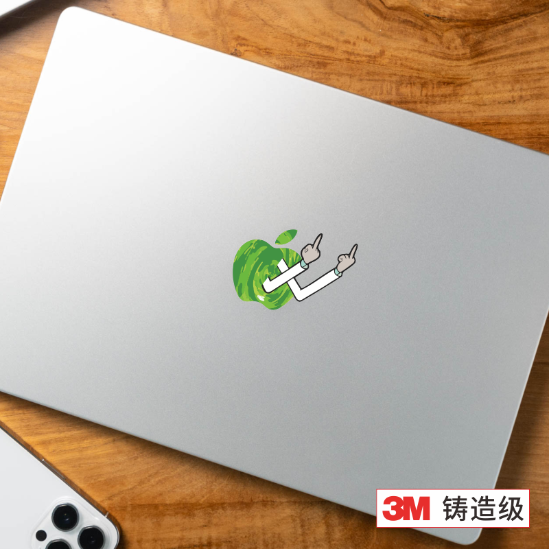 艺贴进口铸造级带导气槽 姥爷单指 适用苹果电脑Macbook Air/Pro logo装饰贴纸个性创意高颜值装饰 一份1枚装,淘宝优惠券,粉丝福利购,淘宝优惠卷