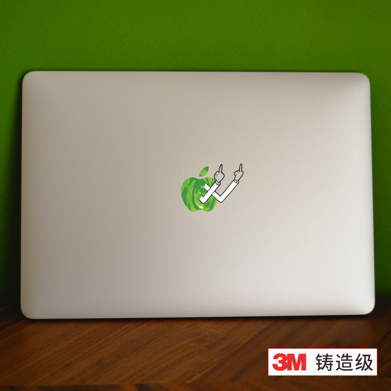 艺贴进口铸造级带导气槽 姥爷单指 适用苹果电脑Macbook Air/Pro logo装饰贴纸个性创意高颜值装饰 一份1枚装,淘宝优惠券,粉丝福利购,淘宝优惠卷