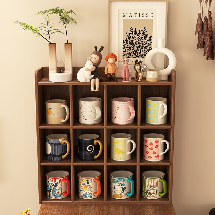 奢屋家具 全实木杯架置物架家用陈列柜咖啡杯马克杯收纳柜格子,淘宝优惠券,粉丝福利购,淘宝优惠卷