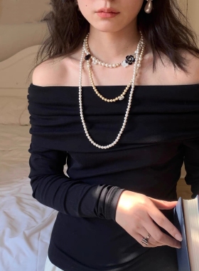 气质个性《西西里舞曲》多层珍珠项链金银拼色原创优雅时髦颈链女