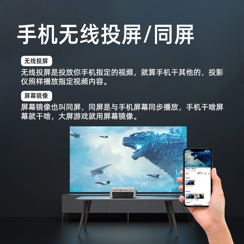 【2022旗舰新品】超高清4k家用投影仪 魔方屋投影机