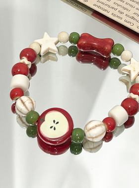 景德镇陶瓷苹果手链百搭高颜值