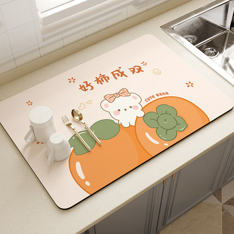 硅藻泥沥水垫厨房餐具碗盘控水垫防水防滑免洗台面吸水垫耐脏吸油,淘宝优惠券,粉丝福利购,淘宝优惠卷
