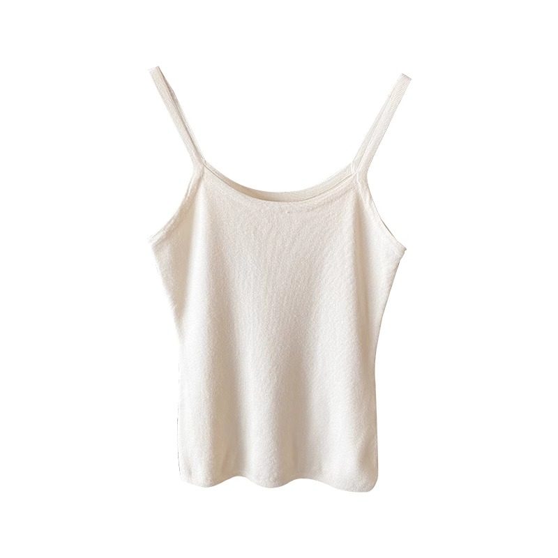 燕麦色吊带女西装内搭白色针织打底小背心2025年新款夏季外穿上衣,淘宝优惠券,粉丝福利购,淘宝优惠卷