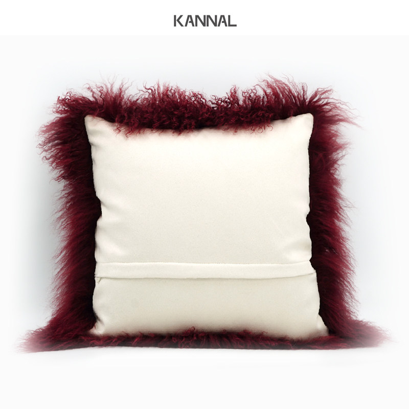 『巴黎周末』高级法式酒红色滩羊毛抱枕沙发毛绒靠垫样板间售楼处,淘宝优惠券,粉丝福利购,淘宝优惠卷
