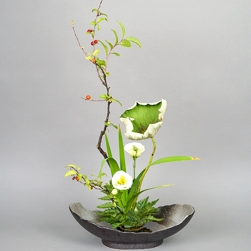 柳叶陶瓷花盘中式插花器皿大禅意花道花器剑山插花器底座花盆复古,淘宝优惠券,粉丝福利购,淘宝优惠卷