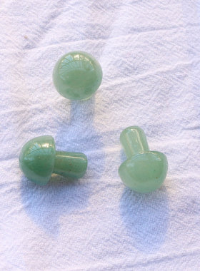 天然粉晶灰玛瑙绿东陵黑玛瑙小蘑菇吊坠摆件无孔鱼缸花盆手工装饰