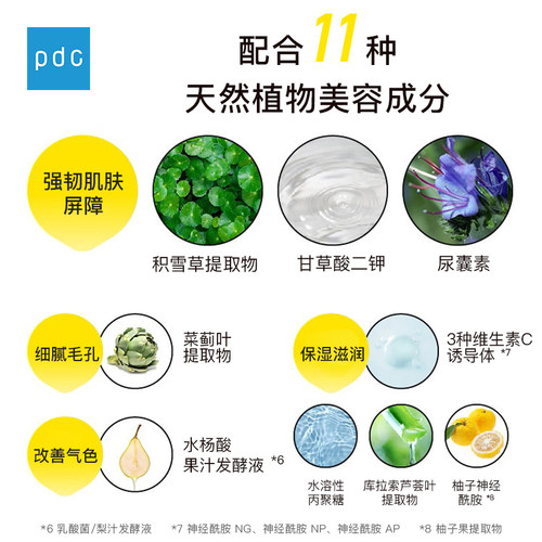【新品上市】pdc三段式VC3精华液保湿滋润面膜焕亮细腻毛孔7片/袋 - 图1
