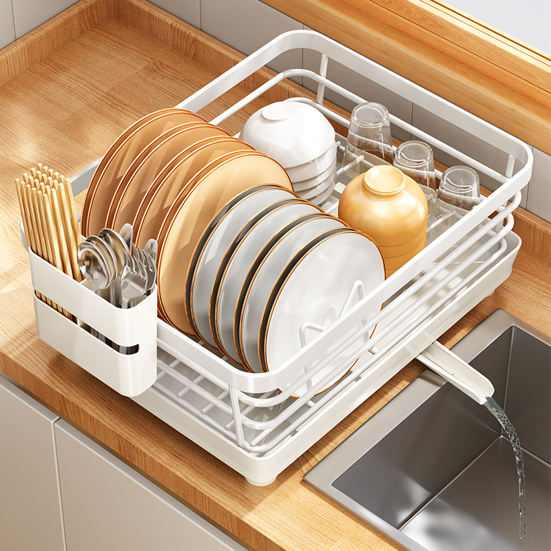 帅仕厨房碗碟收纳置物架台面简易多功能家用滤水放碗盘碗架沥水架 - 图2