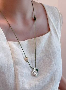 民族风大象吊坠项链女复古新中式