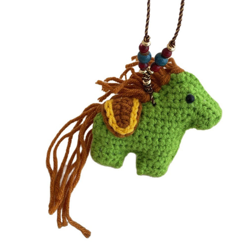 手工小马毛线编织项链女时尚可爱生肖马玩偶针织毛衣链颈链配饰品,淘宝优惠券,粉丝福利购,淘宝优惠卷