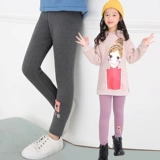 Демисезонные бархатные детские утепленные мультяшные леггинсы, удерживающие тепло штаны, с медвежатами