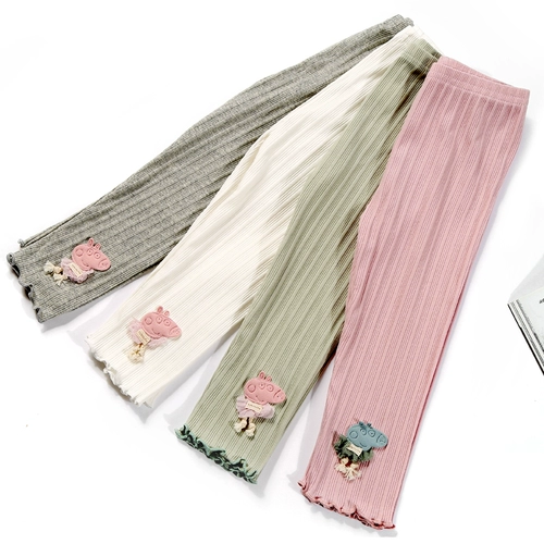 Тонкие штаны для девочек, детские леггинсы для отдыха, в западном стиле, детская одежда