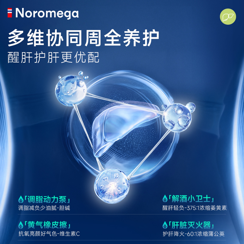 Noromega挪威高浓度护肝片胶囊奶蓟草水飞蓟素熬夜养护男女