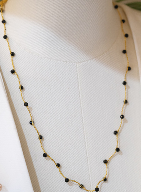 2025新款异形捷克琉璃紫色猛晃颈链项链毛衣链