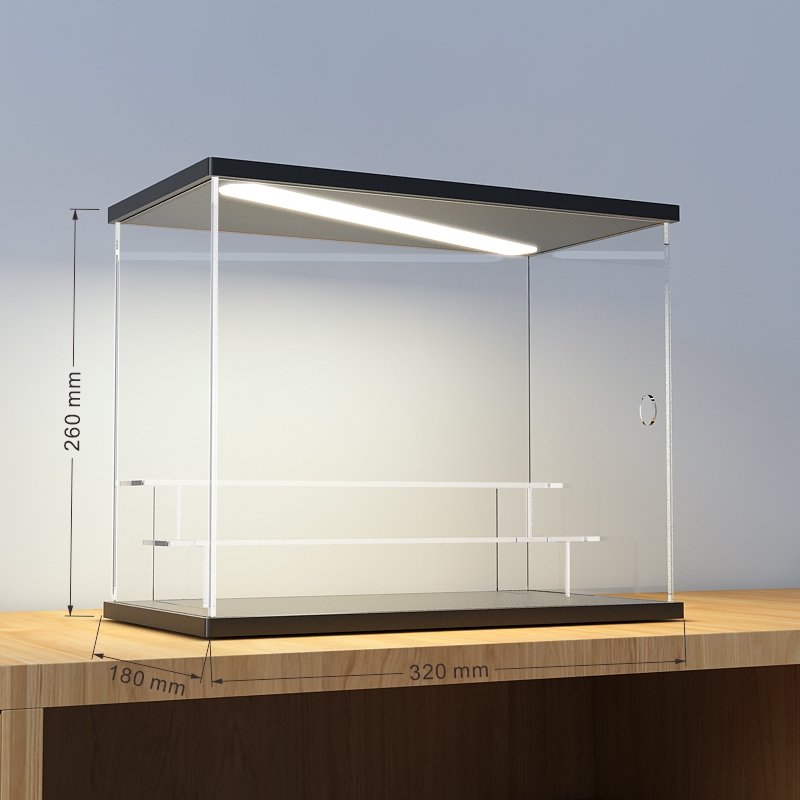 Lighting figure storage box Bubble Mart blind box doll trendy play stand model transparent display box doll dustproof