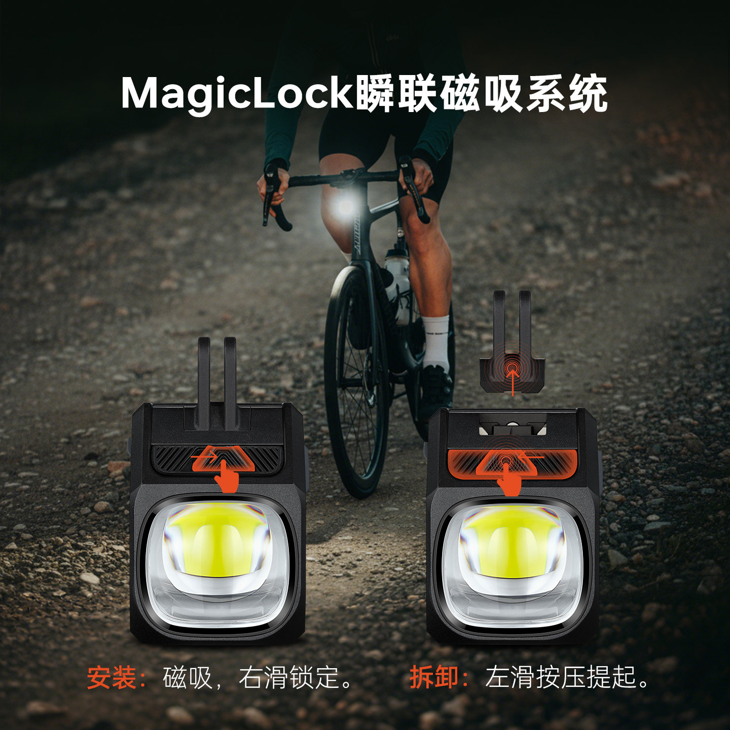 迈极炫自行车夜骑灯吊装自行车灯CBL1600PRO磁吸车灯公路车骑行灯,淘宝优惠券,粉丝福利购,淘宝优惠卷