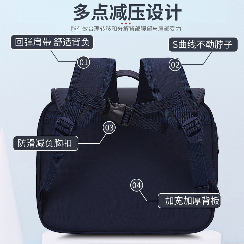 2024新款横版防滑书包定制印LOGO 幼儿园印字儿童男英伦风培训班 - 图3