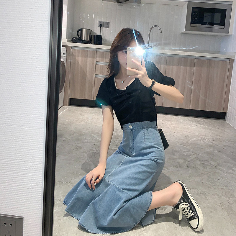 菡薇妮牛仔半身裙2020年夏季新款风 菡薇妮半身裙