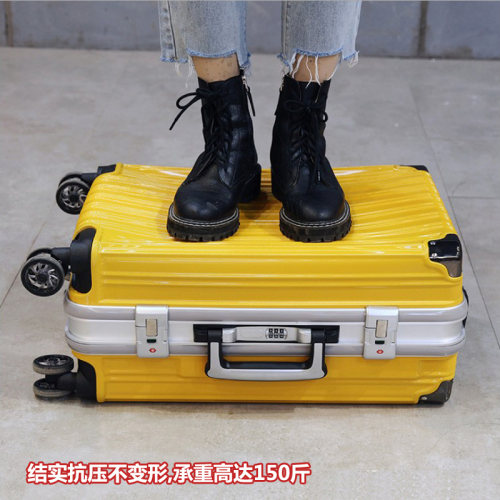 行李箱女小型20寸登机高颜值旅行箱铝框24学生结实耐用加厚拉杆箱 - 图2