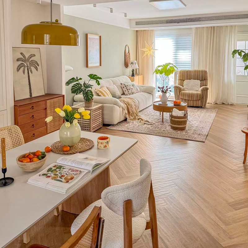 奥古斯特  原木风实木餐桌日系2026新款长方形家用餐厅岩板餐桌椅,淘宝优惠券,粉丝福利购,淘宝优惠卷