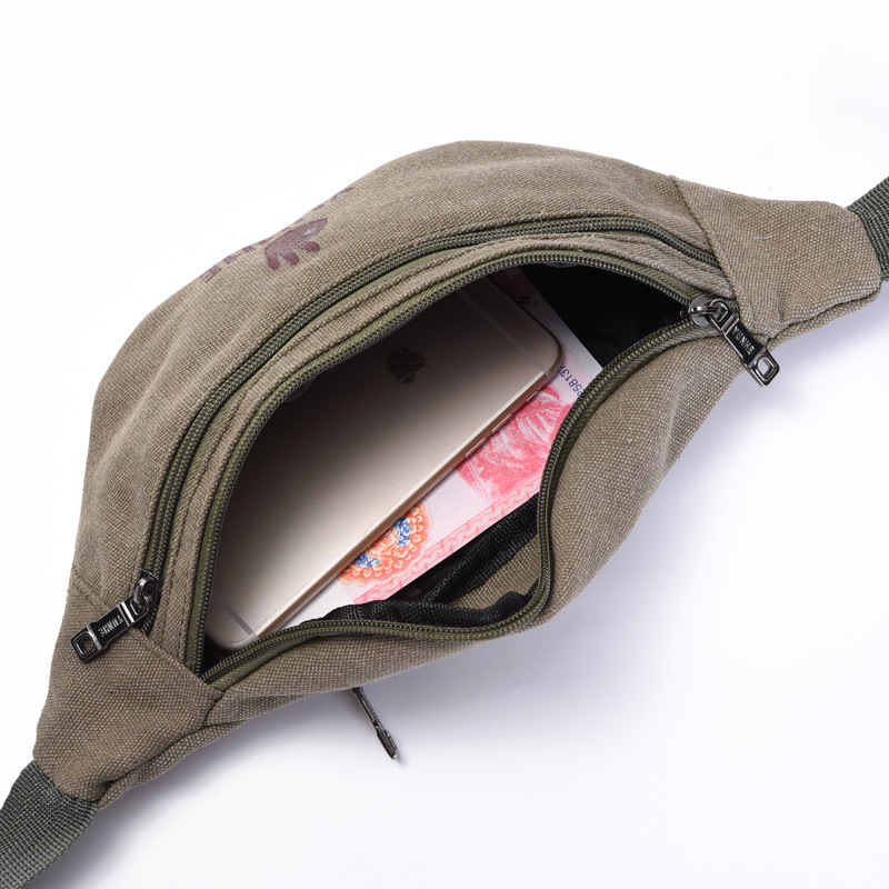 ative ok gestures purse waist package for man Canvas Hip Bag - 图0