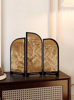 《百蝴蝶图》桌面屏风摆件、新中国风茶室餐具柜餐桌摆设、古色古