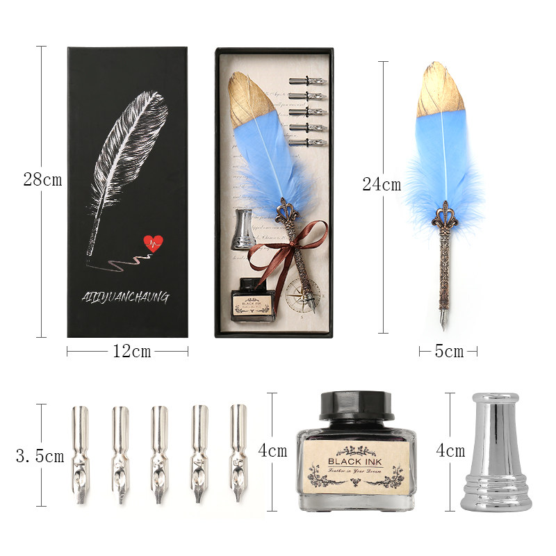 艾黎创意蘸水笔仙女鹅毛钢笔欧式复古英伦学生用羽毛笔,淘宝优惠券,粉丝福利购,淘宝优惠卷