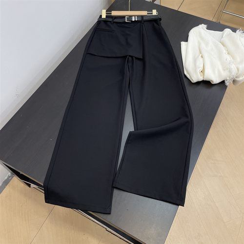 高级感西装裤女新款高腰显瘦宽松垂感窄版直筒阔腿裤K#16 - 图0