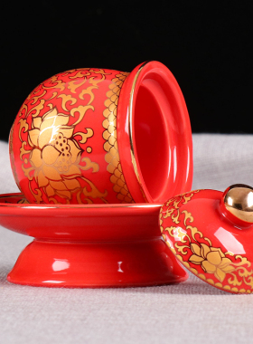 中成供杯陶瓷圣水杯家用净水杯