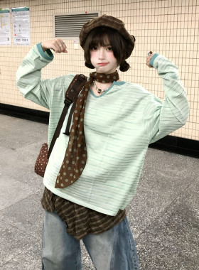 法式复古棕色波点细窄长条丝巾女