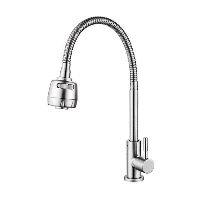 入墙式厨房水龙头 304不锈钢单冷水龙头洗菜盆洗衣池阳台万向龙头 - 图3