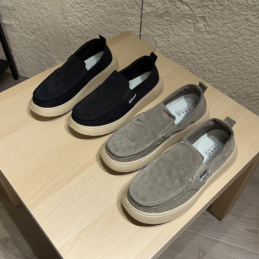 商务通勤！EVA大底！新款男士懒人鞋休闲帆布一脚蹬防滑透气单鞋,淘宝优惠券,粉丝福利购,淘宝优惠卷