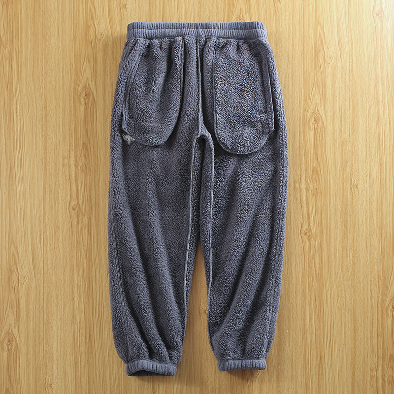 日单牛货！加绒加厚！外贸男装尾货冬季松紧腰口袋拉链摇粒绒卫裤,淘宝优惠券,粉丝福利购,淘宝优惠卷