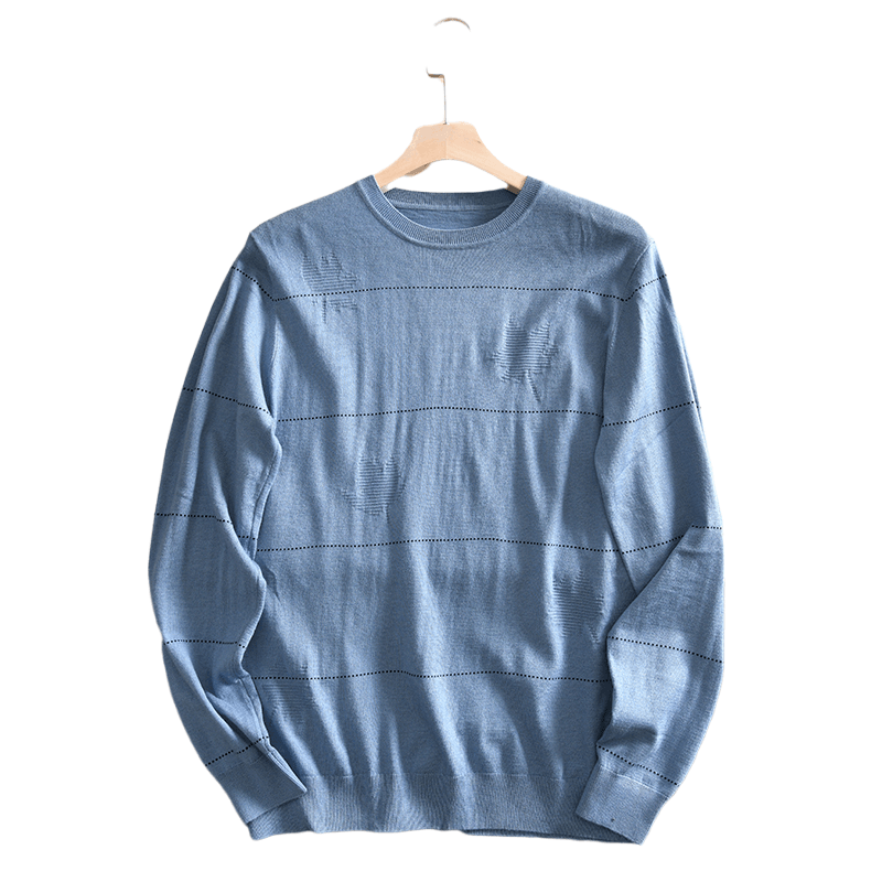 捡漏羊毛混纺！外贸男装工厂尾货套头圆领条纹提花休闲长袖针织衫,淘宝优惠券,粉丝福利购,淘宝优惠卷