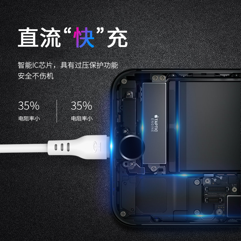 台电2A适用苹果 数据线iPhone11快充6s手机充电线8plus  1米7P器12pro闪充13短ipad冲电xr平板max单头车载xs