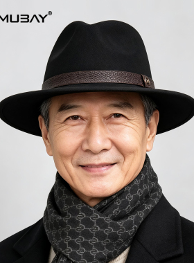英伦复古男士大檐保暖爵士帽