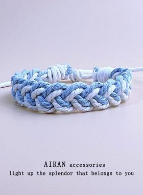 ins日韩森系编织手绳情侣手环闺蜜手链手环送男友专属礼物学生款