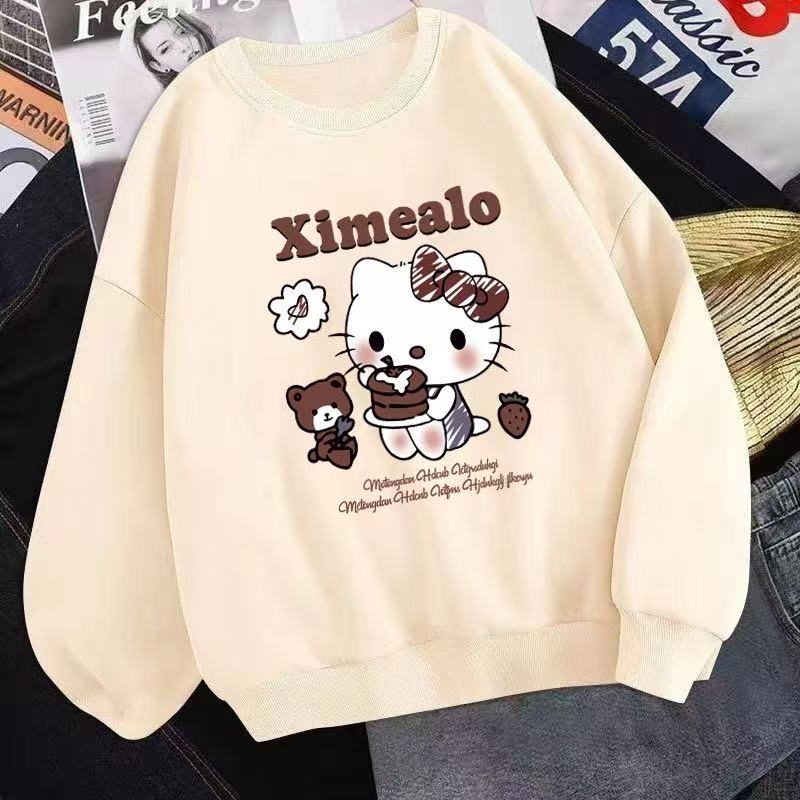 卡通趣味动漫2025印花女童圆领卫衣潮流设计感百搭中大童上衣ins - 图1