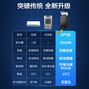 宝工工业冷风机车间移动空调厨房降温设备压缩机制冷一体机冷气机