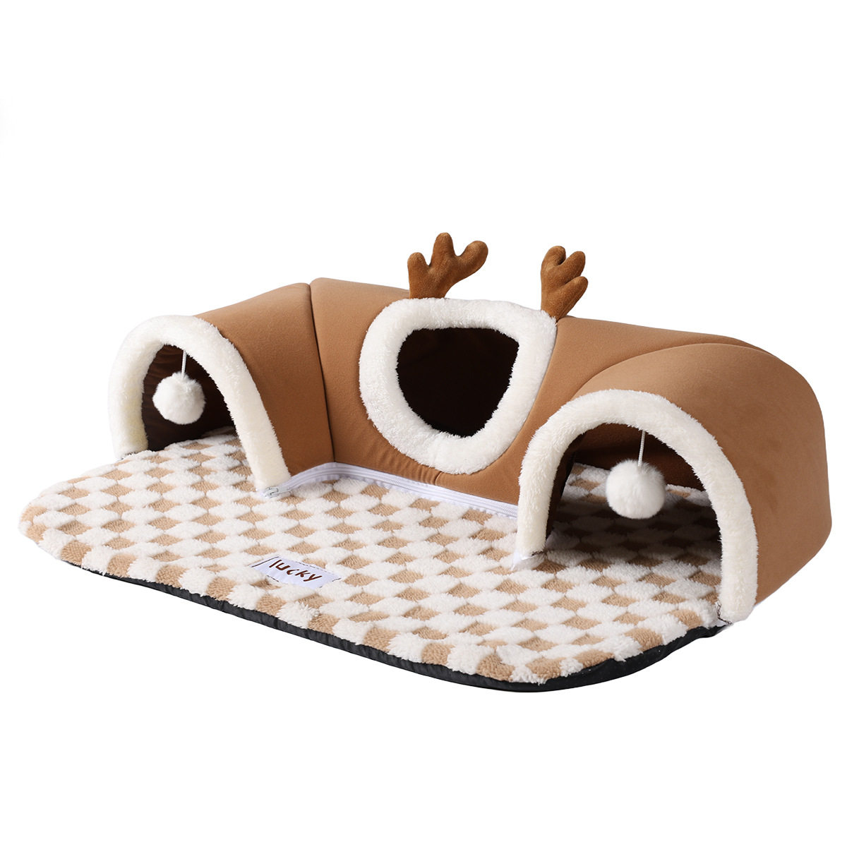 猫窝四季通用猫躲避屋猫咪安全感幼猫封闭式猫床垫子钻洞隧道用品,淘宝优惠券,粉丝福利购,淘宝优惠卷