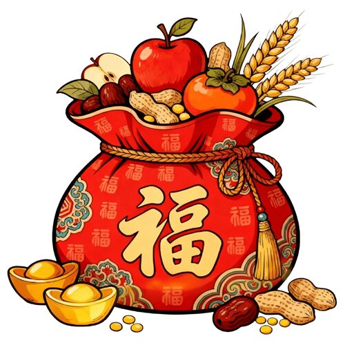 五谷丰登福字招财丰收喜庆贴画冰箱贴入户门贴出租屋卧室墙上贴画 - 图2