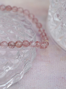 Timee恬觅天然草莓晶珍珠手链