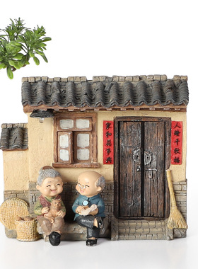 老头老太太摆件老年人家庭家居生活装饰品金婚纪念日礼品直销