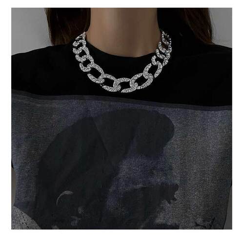 choker fashion tendy Yu Shuxin LE A niche designer metal cha - 图2