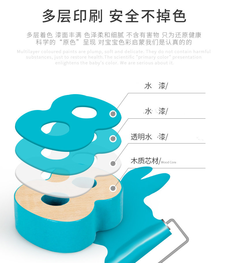 数字积木拼图1一2岁幼儿童玩具 芭贝熊拼图/拼板