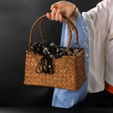 Китайская соломенная ретро система хранения, японская портативная коробочка для хранения, чайный сервиз, плетеная корзина для хранения, «сделай сам»