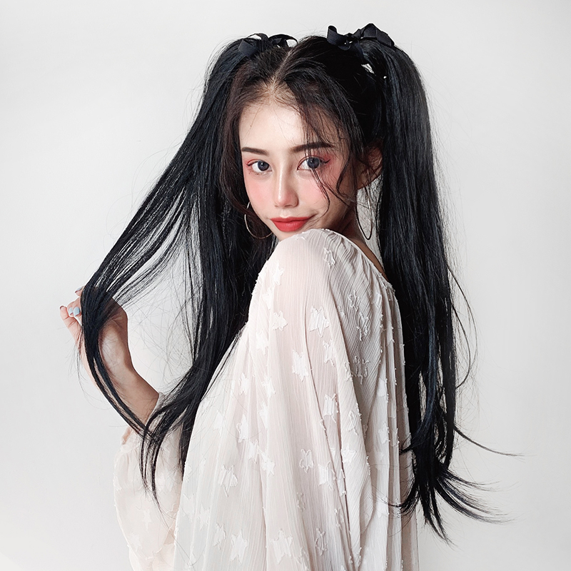 仟丝百变旗舰店双马尾假发女 绑带式jk日系可爱长卷发 捆绑式cos软妹萝莉马尾辫0