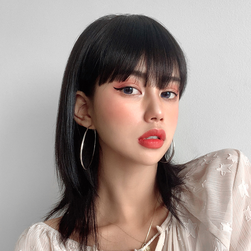 仟丝百变旗舰店齐刘海假发女 厚平刘海自然真发超薄隐形空气刘海 漫画刘海假发片3